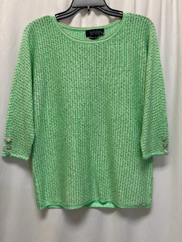 Top 3/4 Sleeve By Madison In Green, Size: S