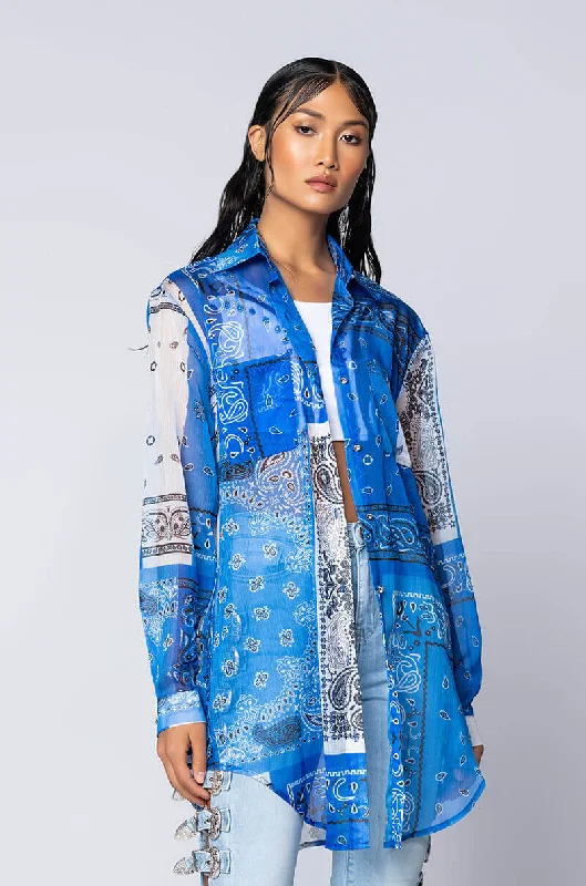 BANDANA POPSICLE LONG SHIRT BLUE MULTI