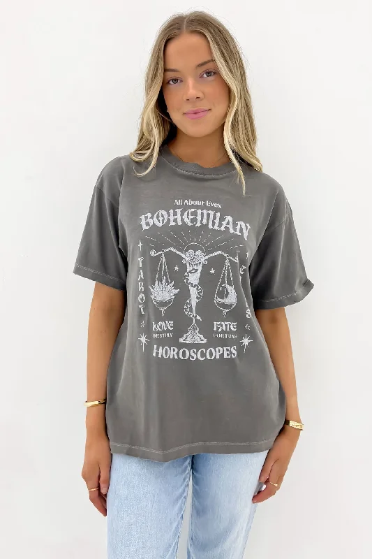 Bohemian Oversized Tee Charcoal