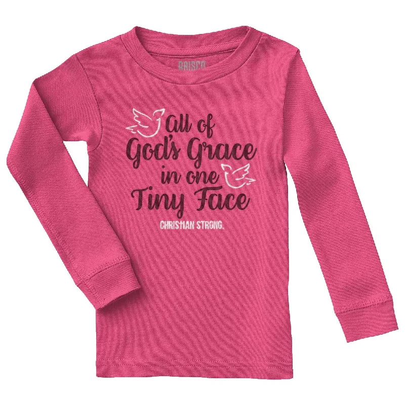 Gods Grace Tiny Face Solid Long Sleeve T