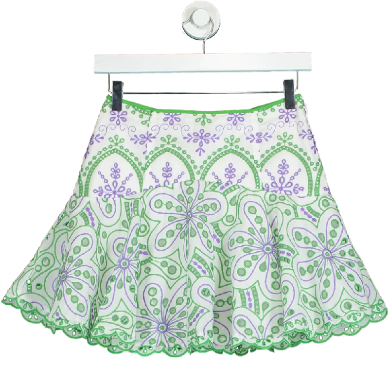 Charo Ruiz Ibiza White broderie Noa short skirt UK XS