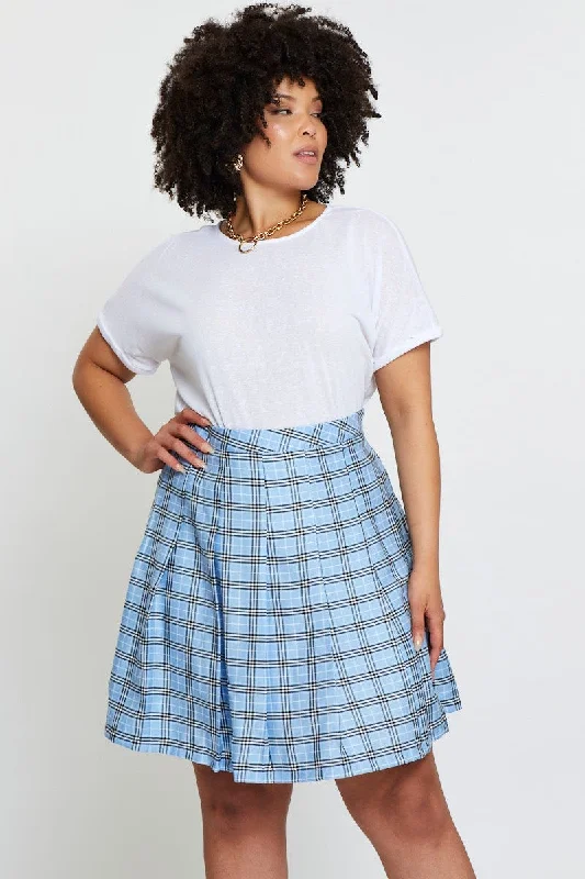 Check Mini Tennis Skirt Pleated