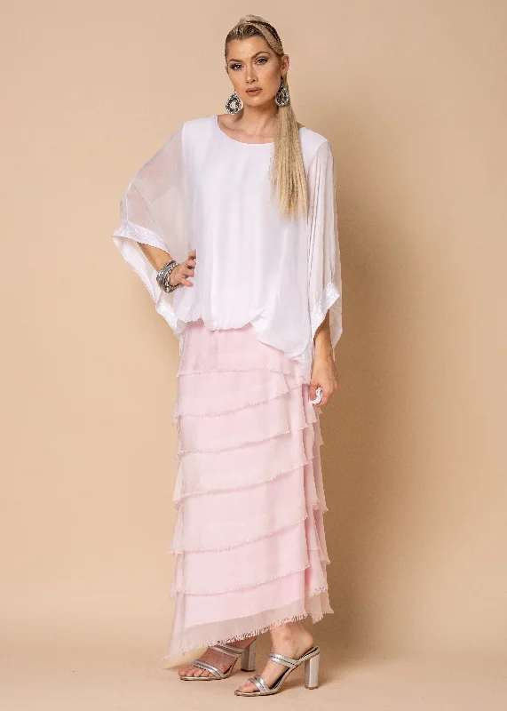 Fifi Silk Skirt in Blush