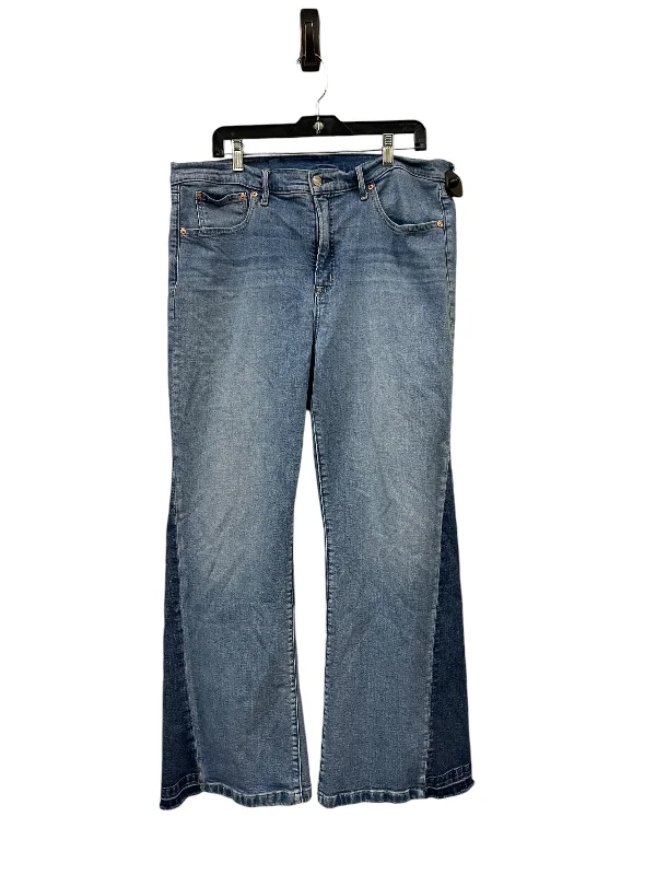 Jeans Flared By Gap In Blue Denim, Size: 18