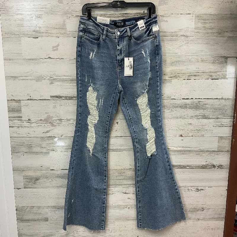 Jeans Flared By Judy Blue In Blue Denim, Size: 10