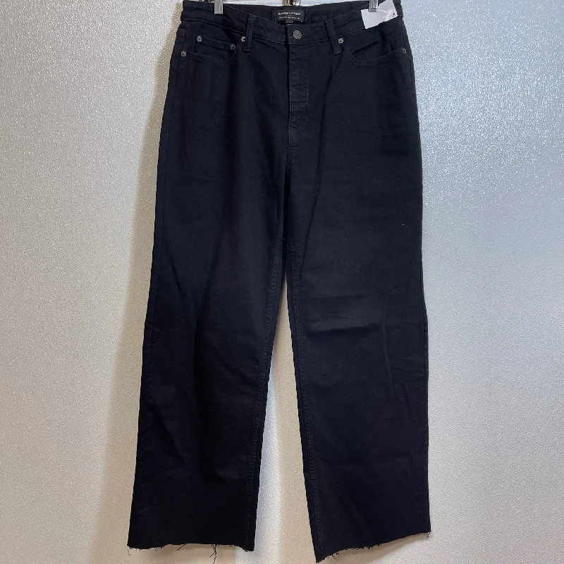 Jeans Wide Leg By Banana Republic O In Black Denim, Size: 10