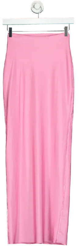 Rezek Pink Midi Shimmy Skirt UK XS