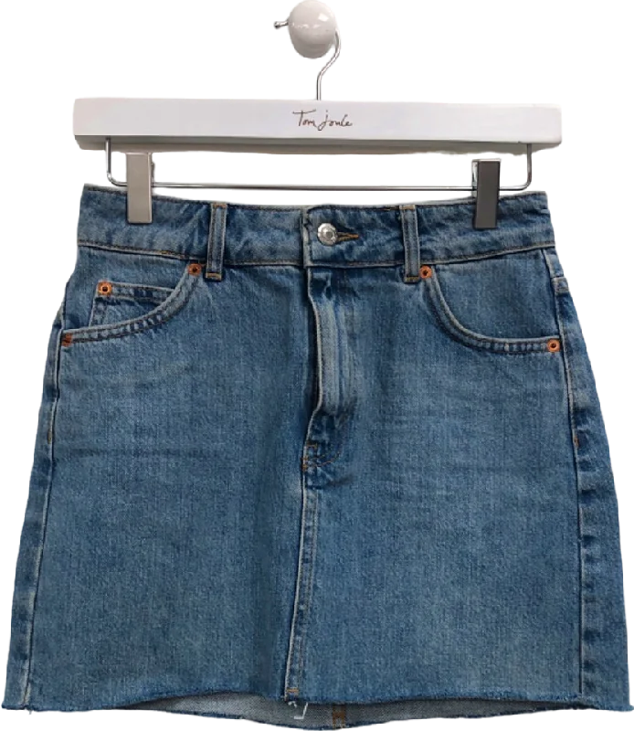 Topshop Blue Denim Mini Skirt UK 6