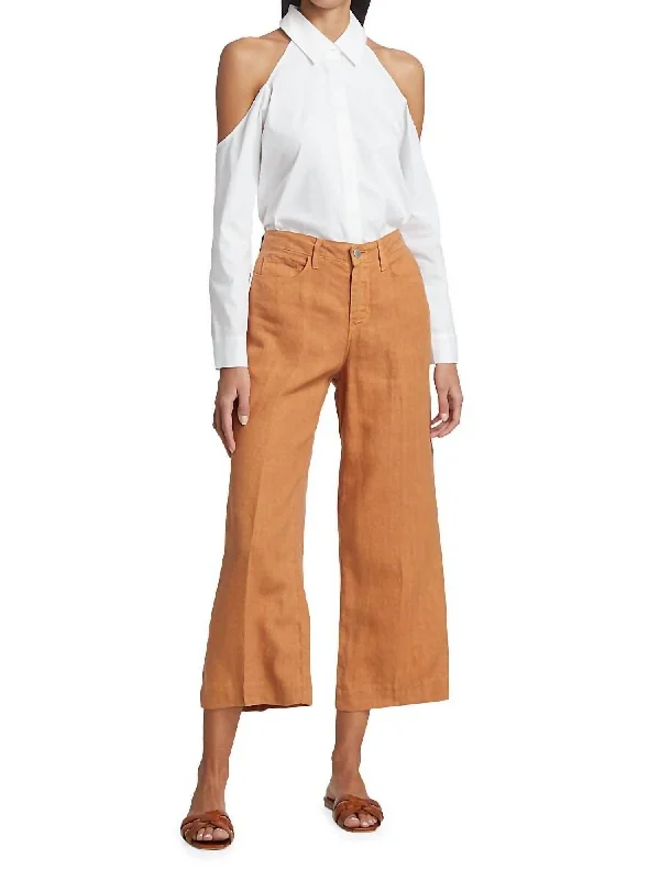 Danica High Rise Wide Leg Trouser In Ginger