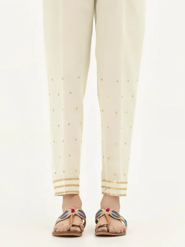 Embroidered Winter Cotton Trousers(Pret)