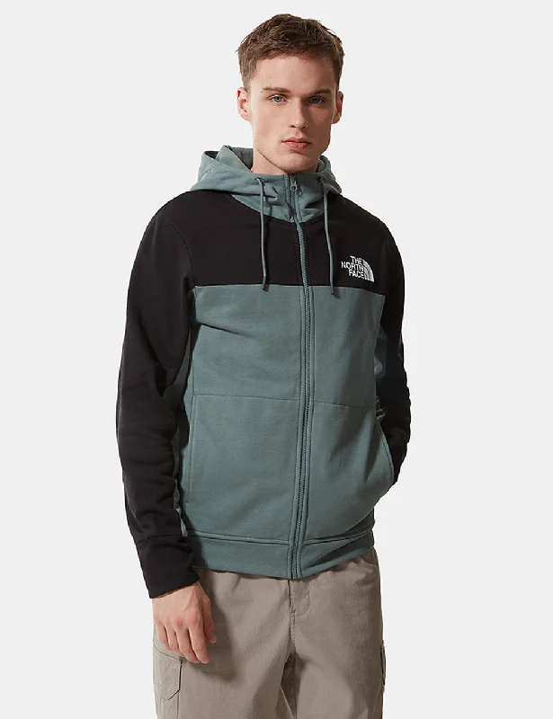 North Face Himalayan Full Zip Hooded Sweatshirt - Balsam Green