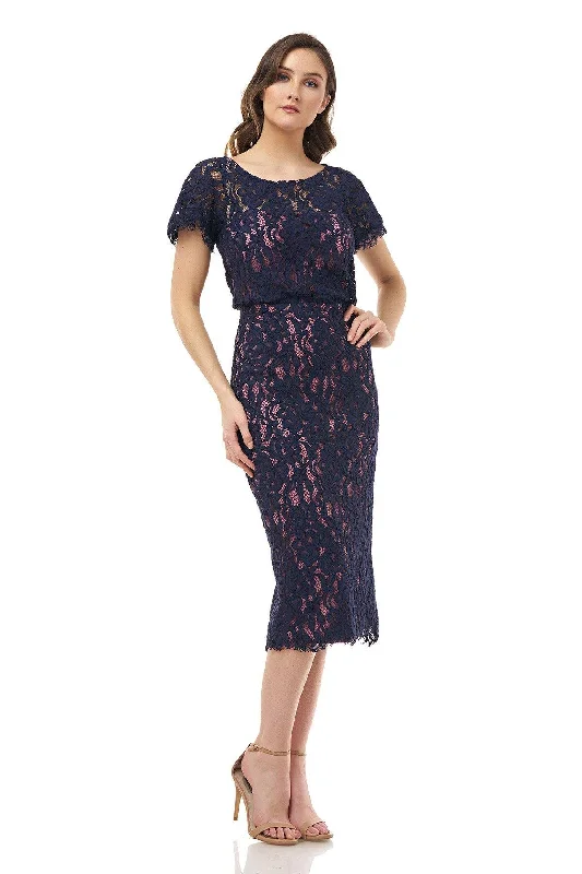 JS Collections Short Lace Midi Sheath Dress 866800