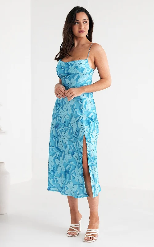 Cannes Maxi Dress - Blue Floral