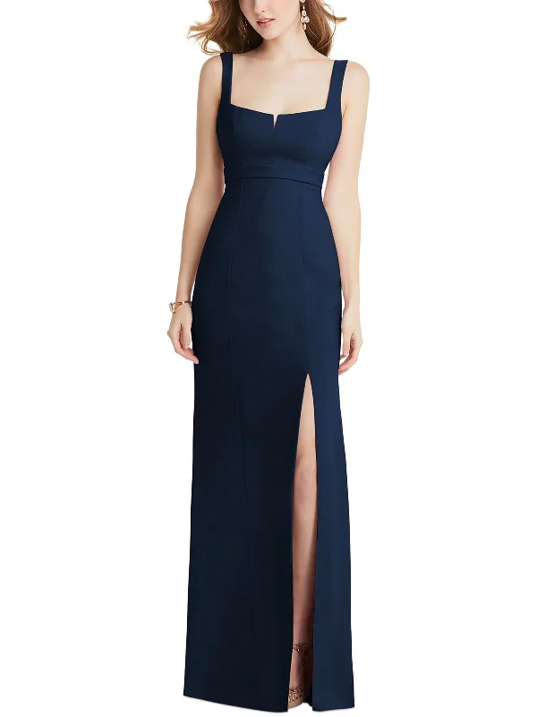 Womens Square Neck Cocktail Evening Dress