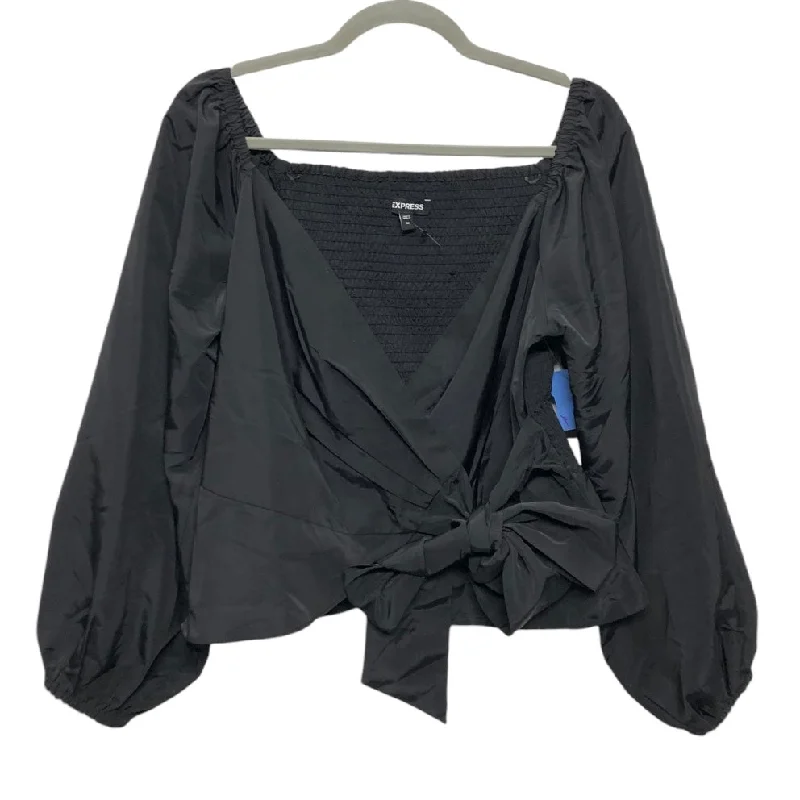 Blouse Long Sleeve By Express In Black, Size: M