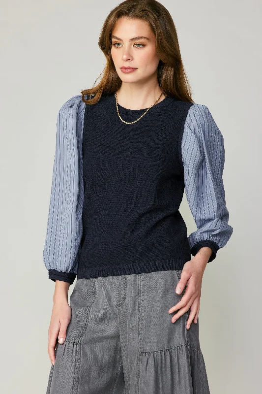 Contrast Sweater Top