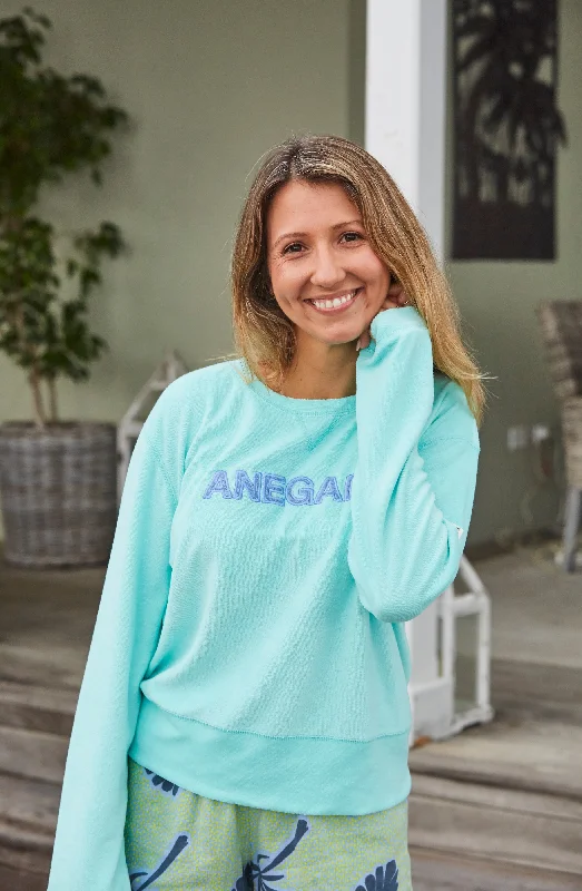 Anegada Applique Ultimate Beach Sweatshirt - Sea Green