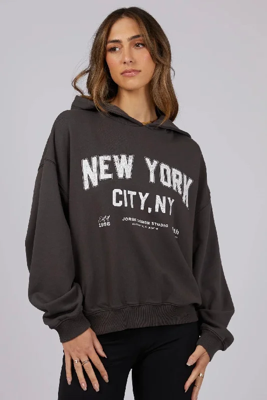 New York Washed Black Hoodie