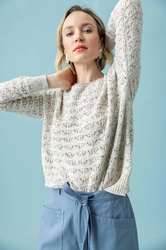 Pointelle Boatneck Sweater